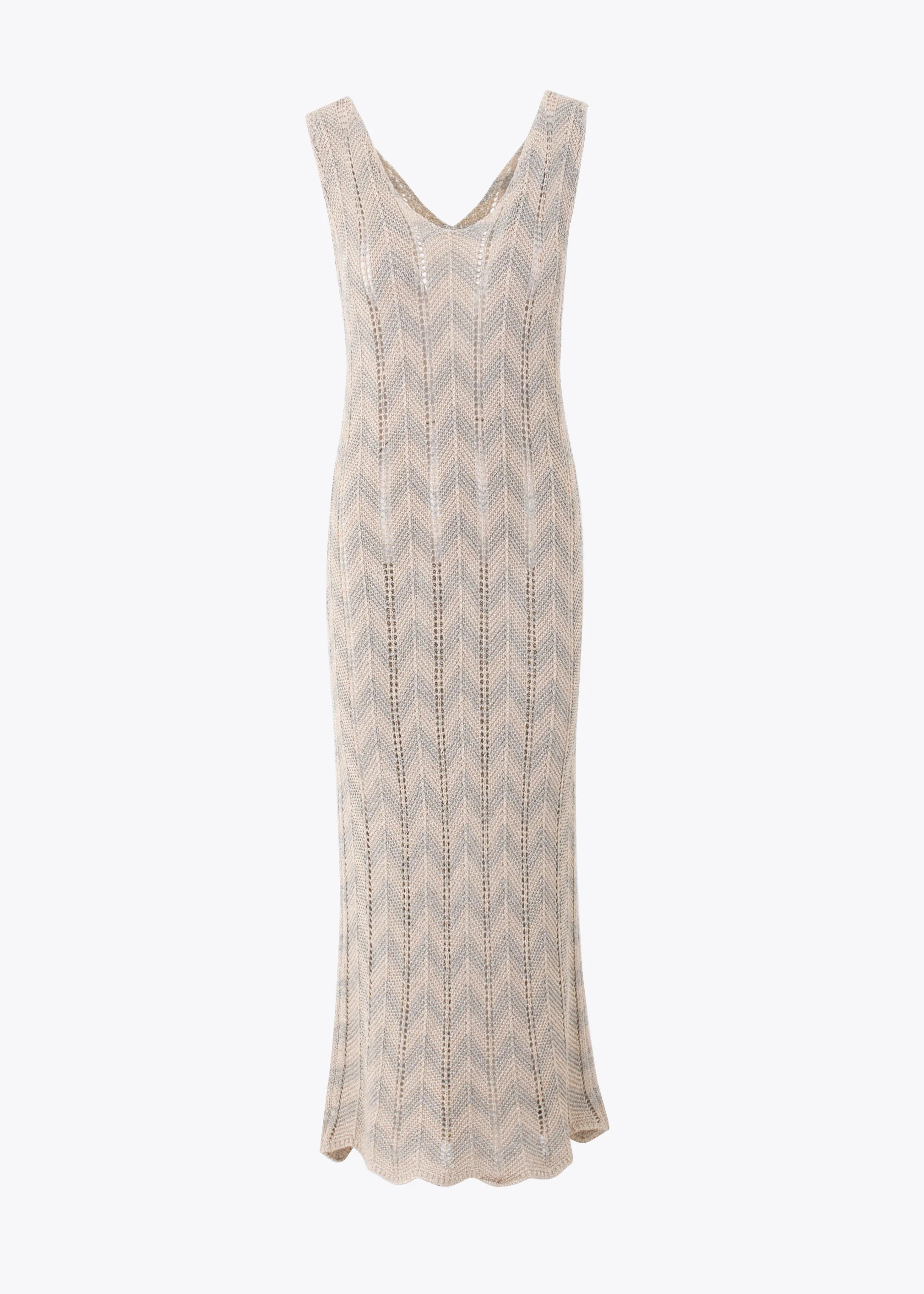 Abito lungo in maglia traforata lurex - PE25 - Image 10