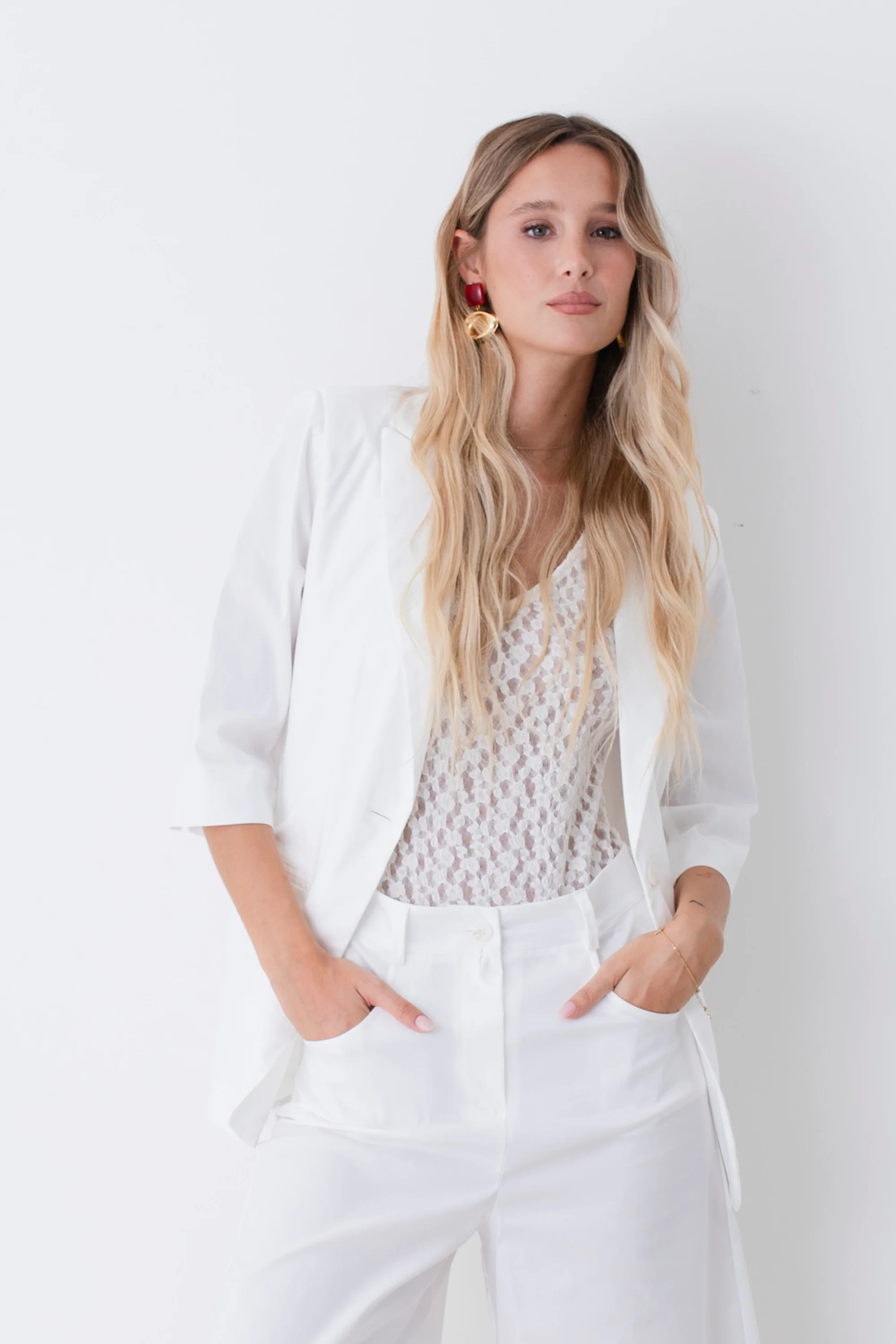 Blazer ad un petto in cotone elasticizzato - PE26