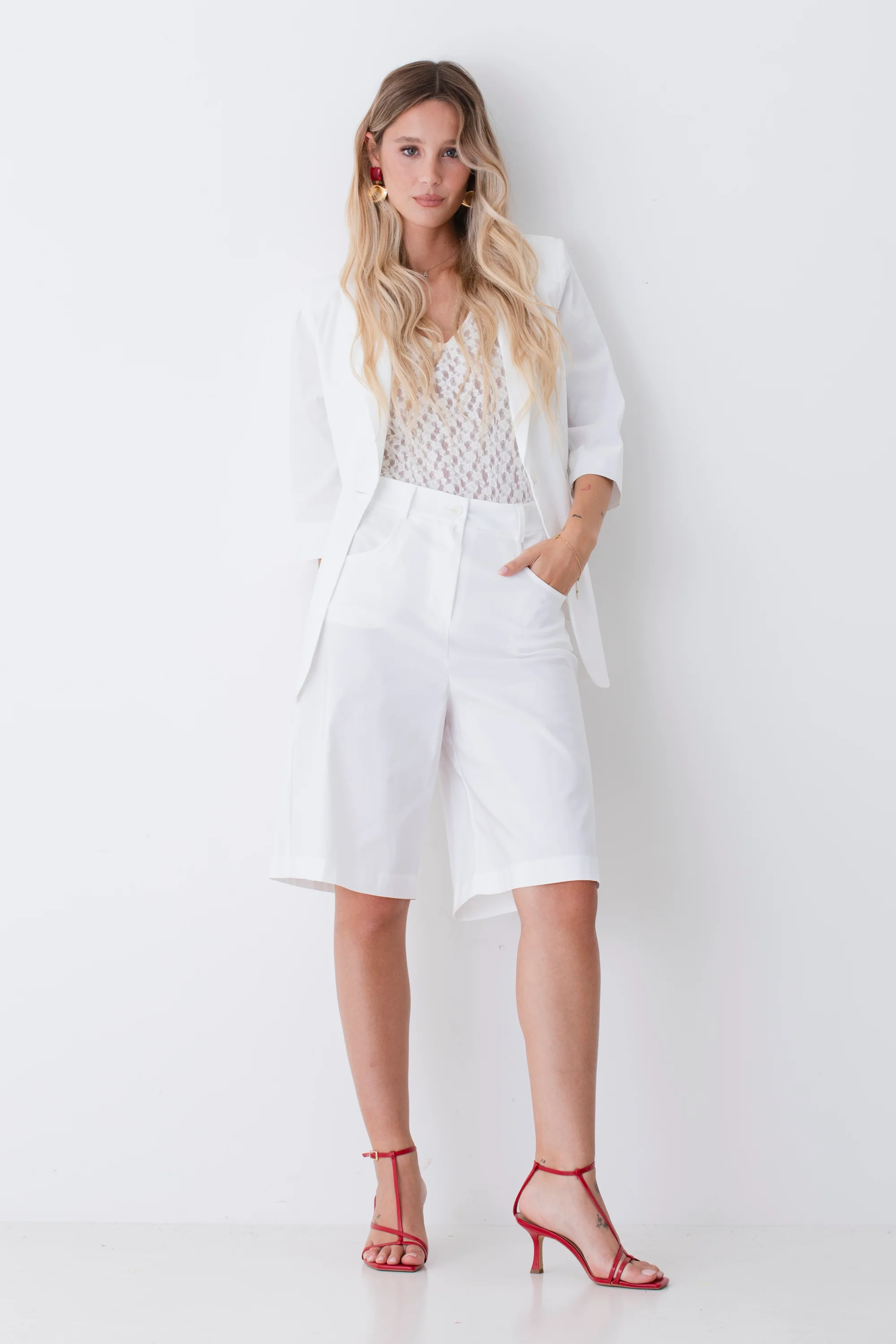 Blazer ad un petto in cotone elasticizzato - PE26 - Image 3