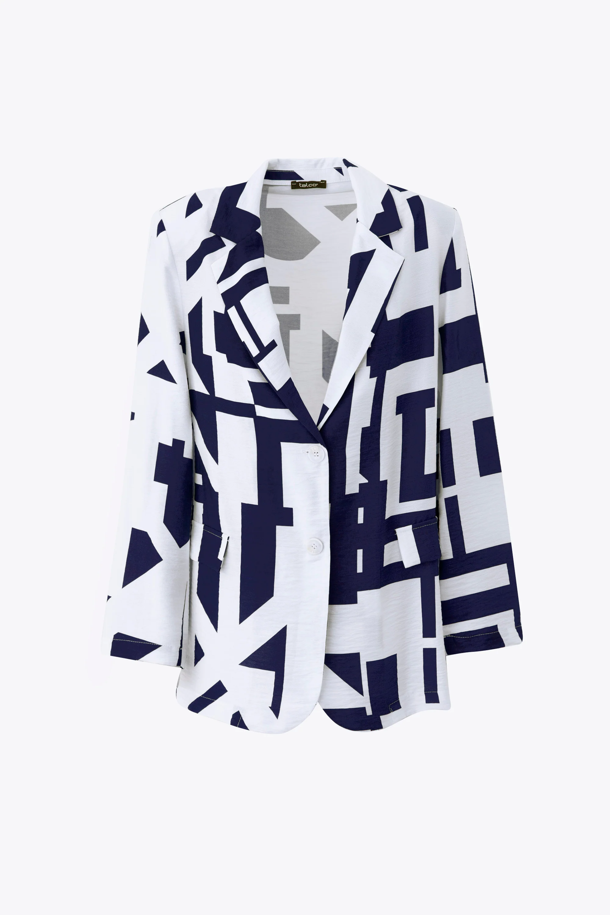 Blazer ad un petto in rayon fantasia geometrica - PE25 - Image 10