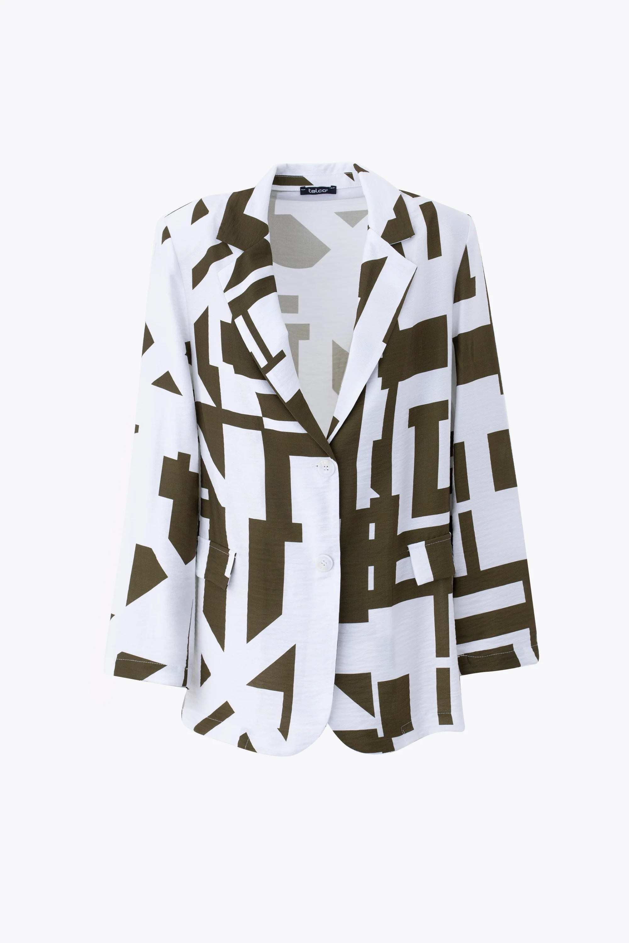 Blazer ad un petto in rayon fantasia geometrica - PE25 - Image 6