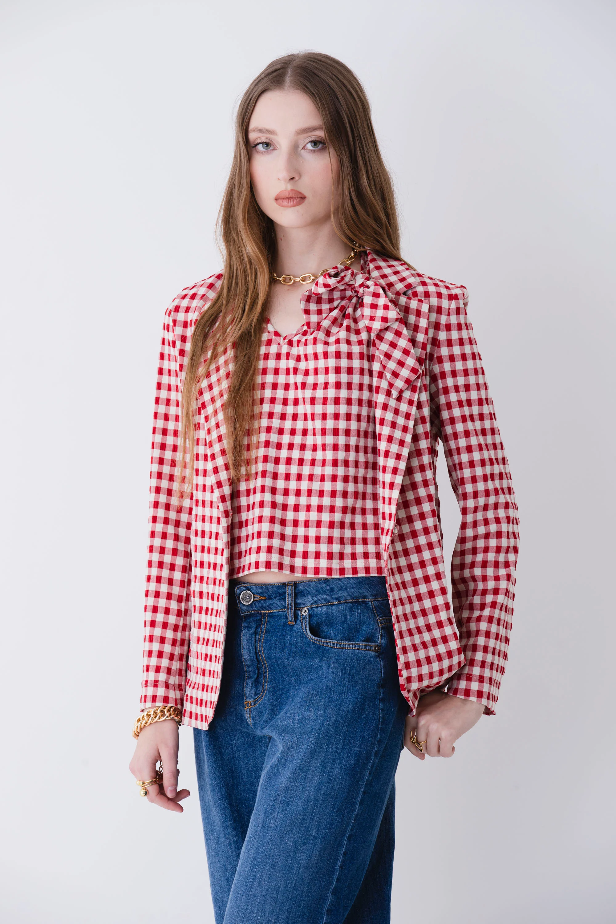 Blazer ad un petto in vichy - PE25 - Image 4