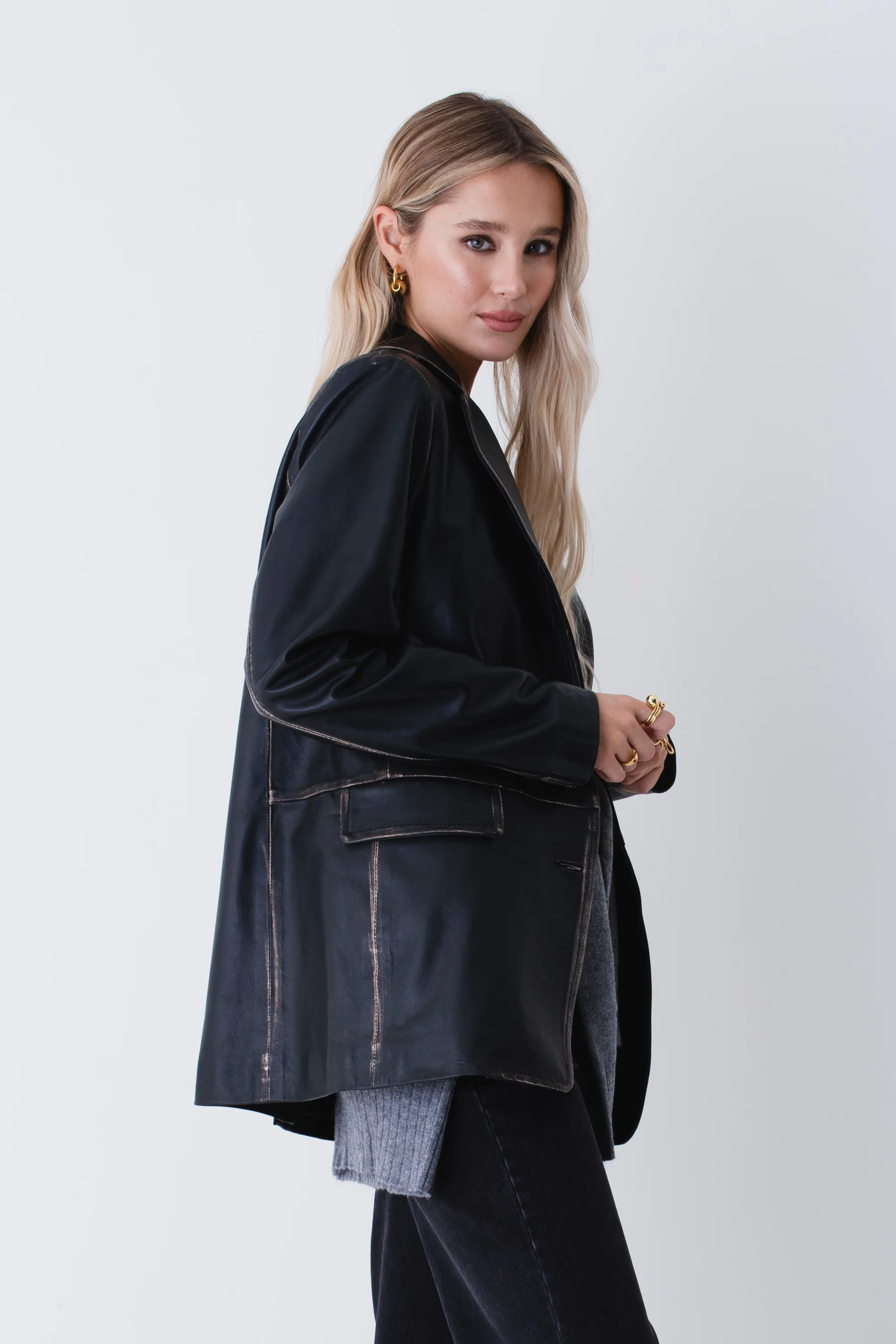 Blazer lungo in vera pelle - FW26 - Image 3