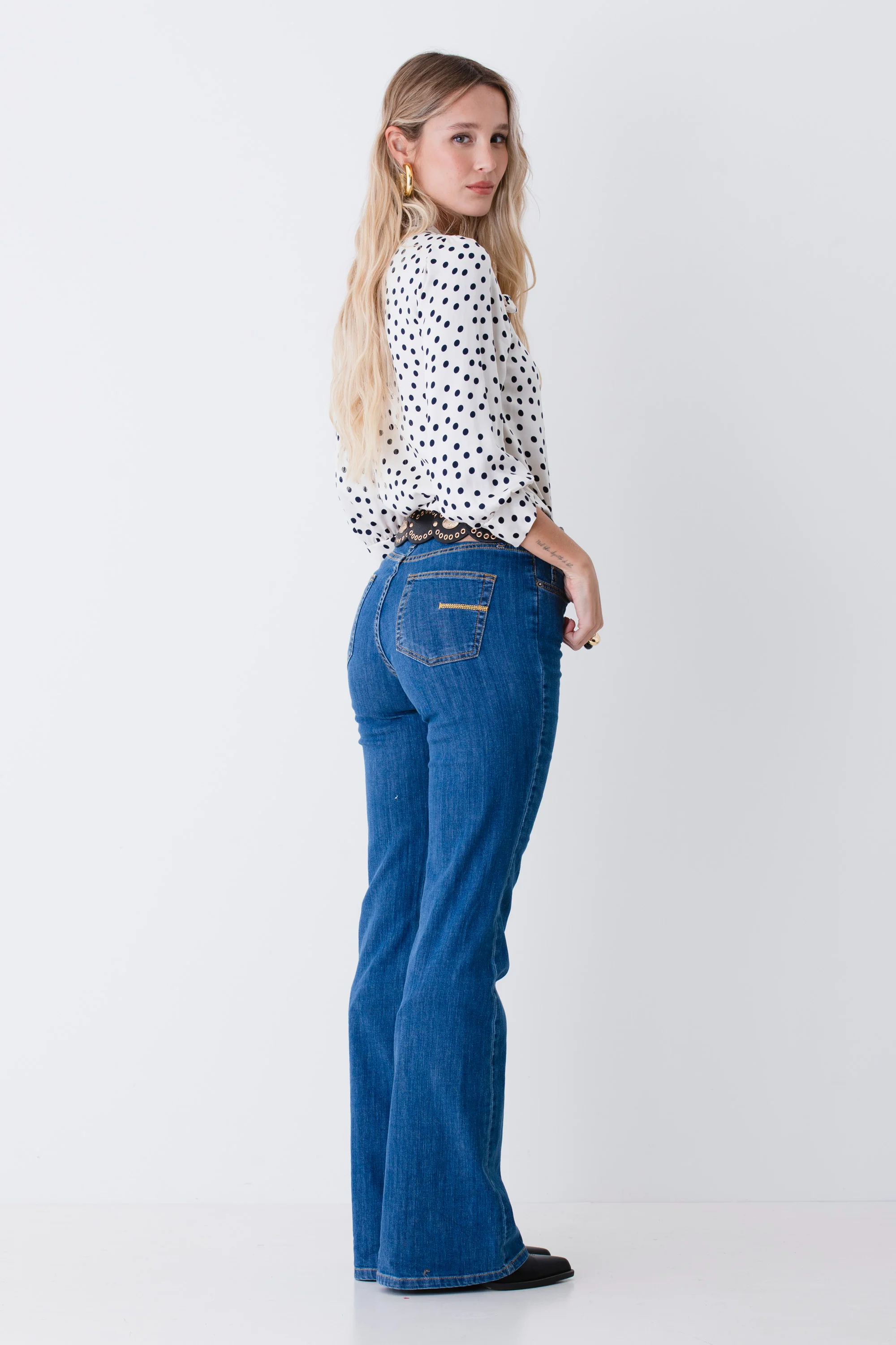 Blusa a pois in viscosa con fiocco - PE26 - Image 4