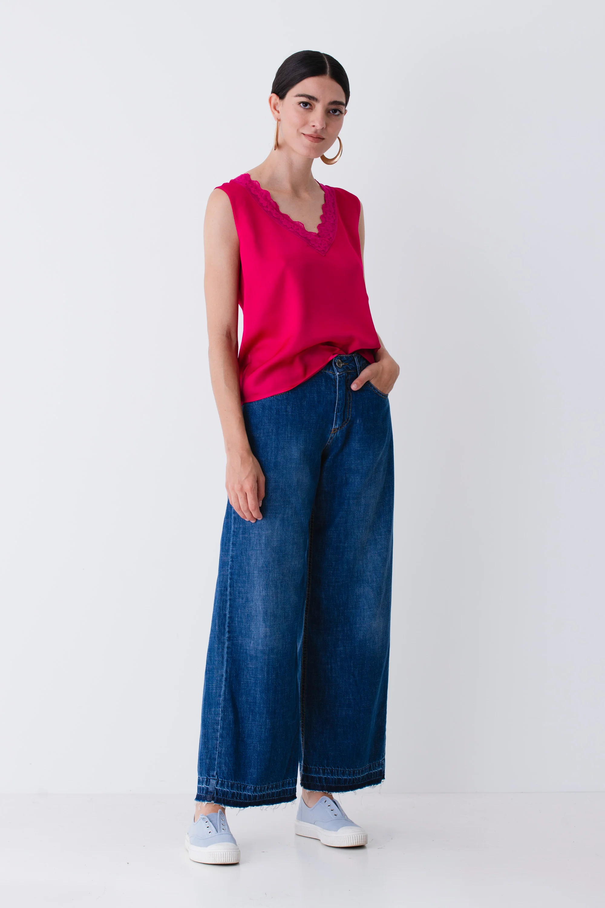 Blusa con pizzo in raso di viscosa - PE25 - Image 3