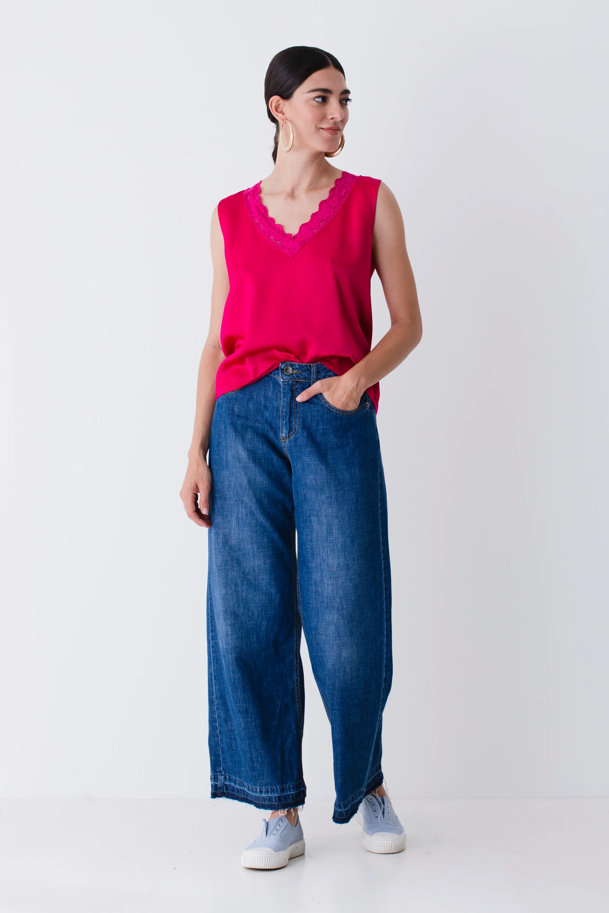 Blusa con pizzo in raso di viscosa - PE25 - Image 4