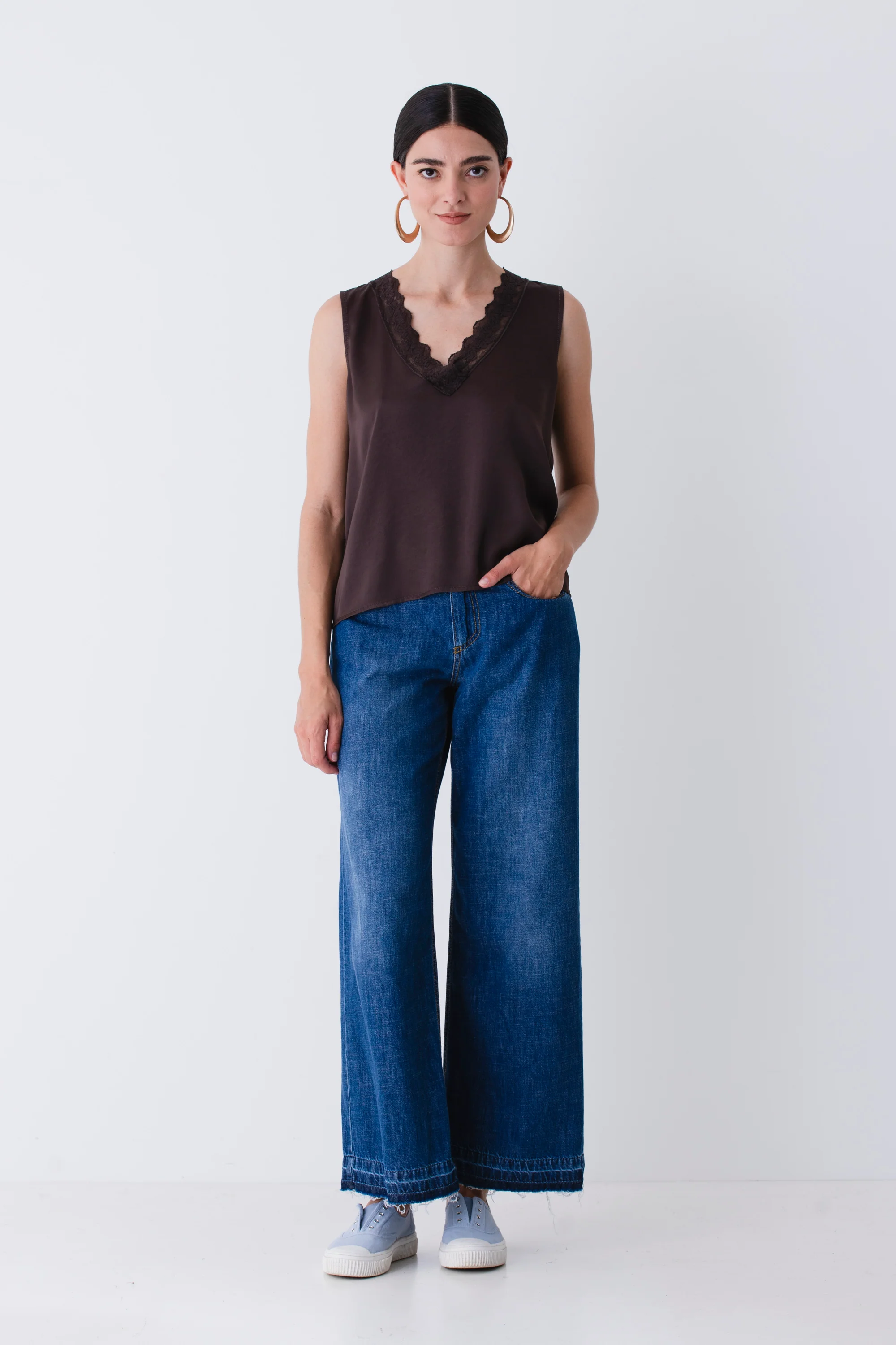 Blusa con pizzo in raso di viscosa - PE25 - Image 6