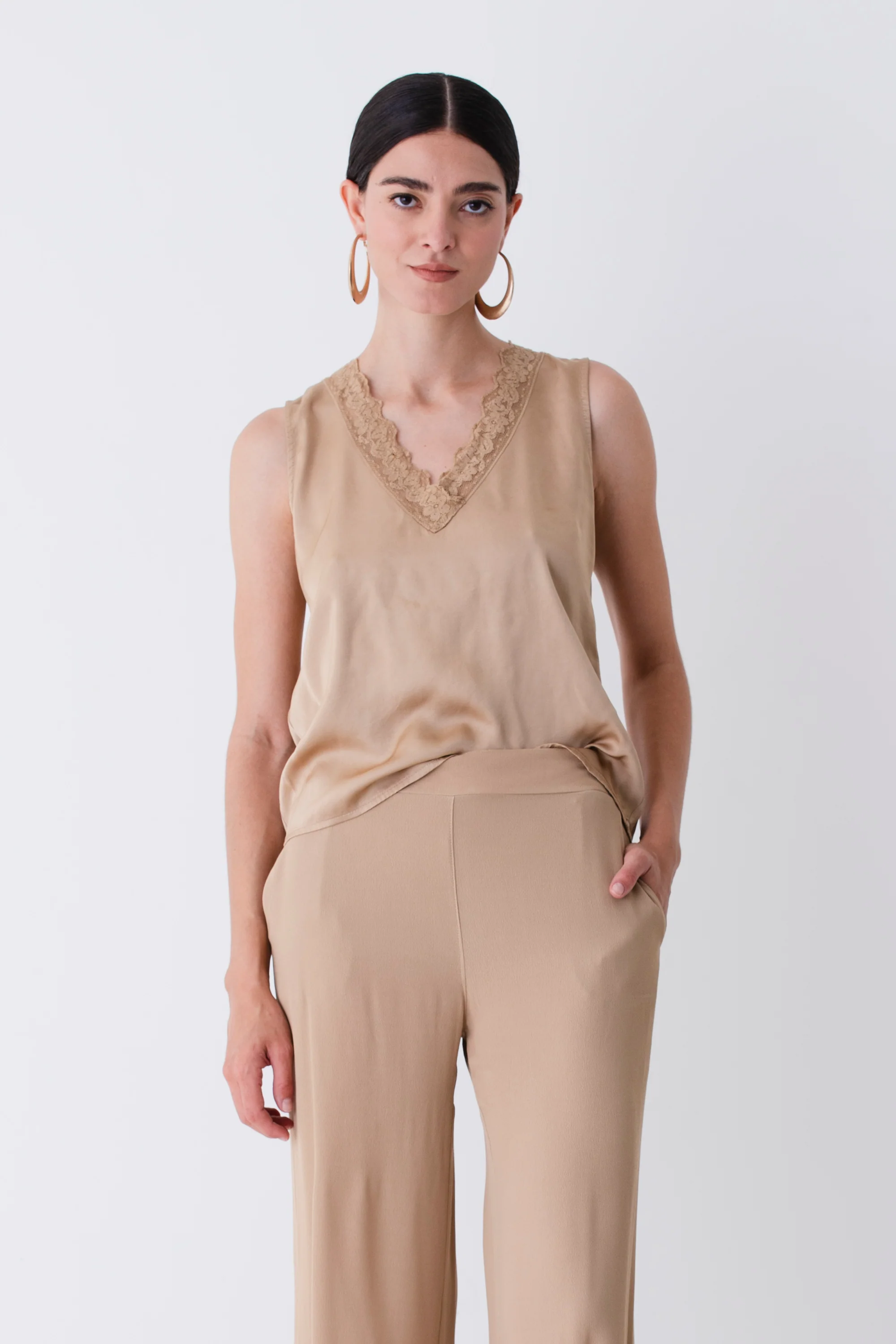 Blusa con pizzo in raso di viscosa - PE25 - Image 8