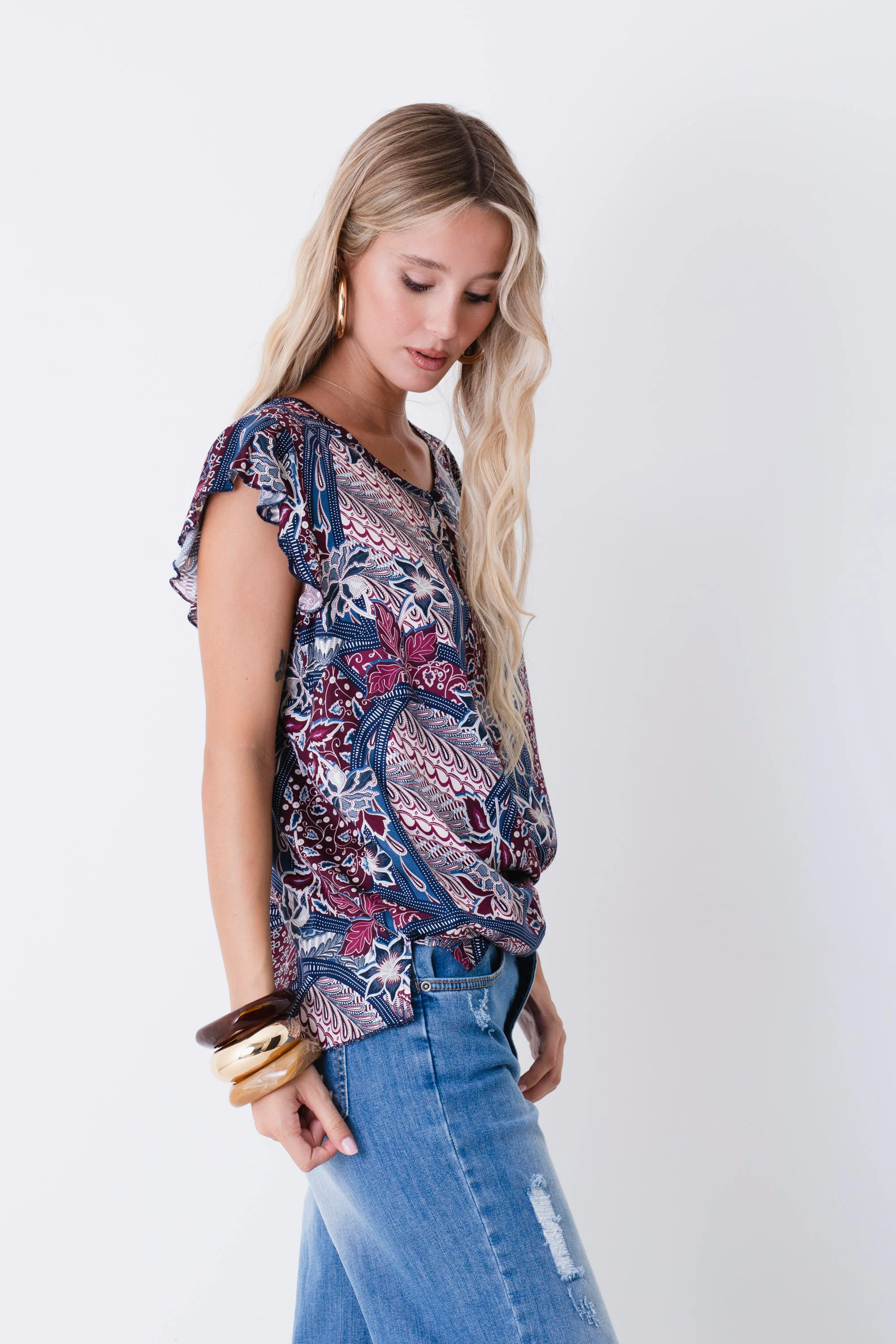 Blusa fantasia batik in viscosa - PE26 - Image 4