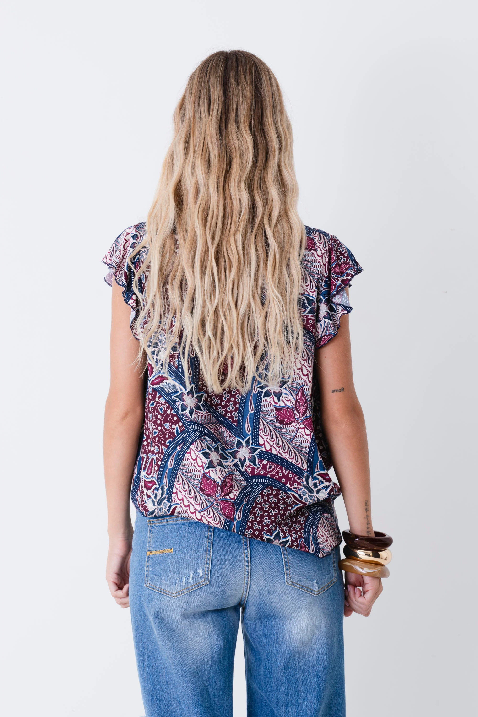 Blusa fantasia batik in viscosa - PE26 - Image 5