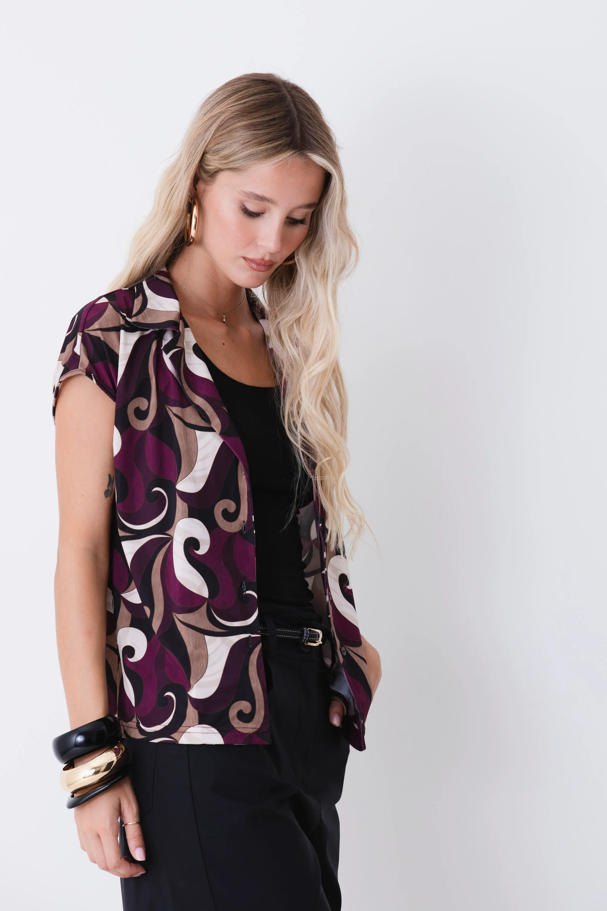 Blusa fantasia paisley in jersey elasticizzato - PE26 - Image 2