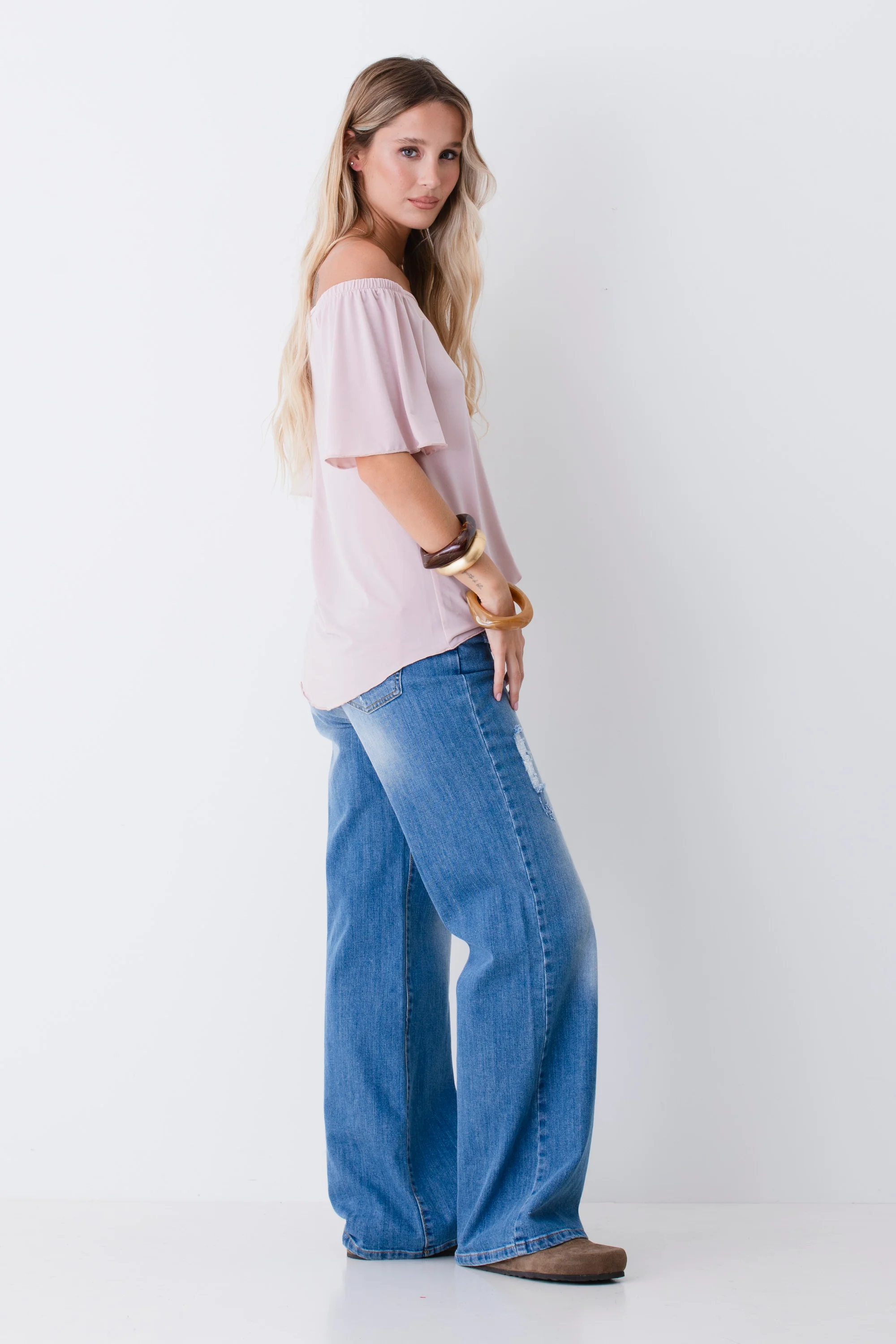 Blusa in jersey elasticizzato con inserto in tulle - PE26 - Image 3