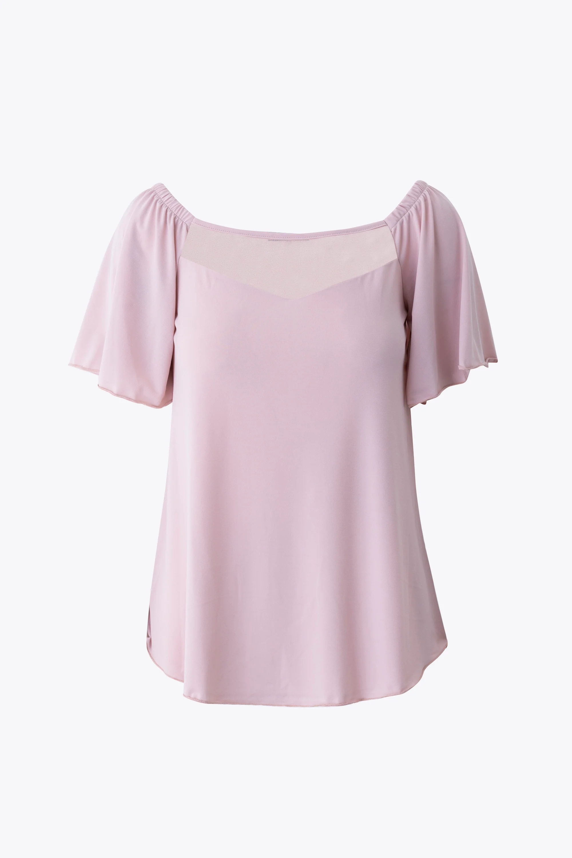 Blusa in jersey elasticizzato con inserto in tulle - PE26 - Image 7