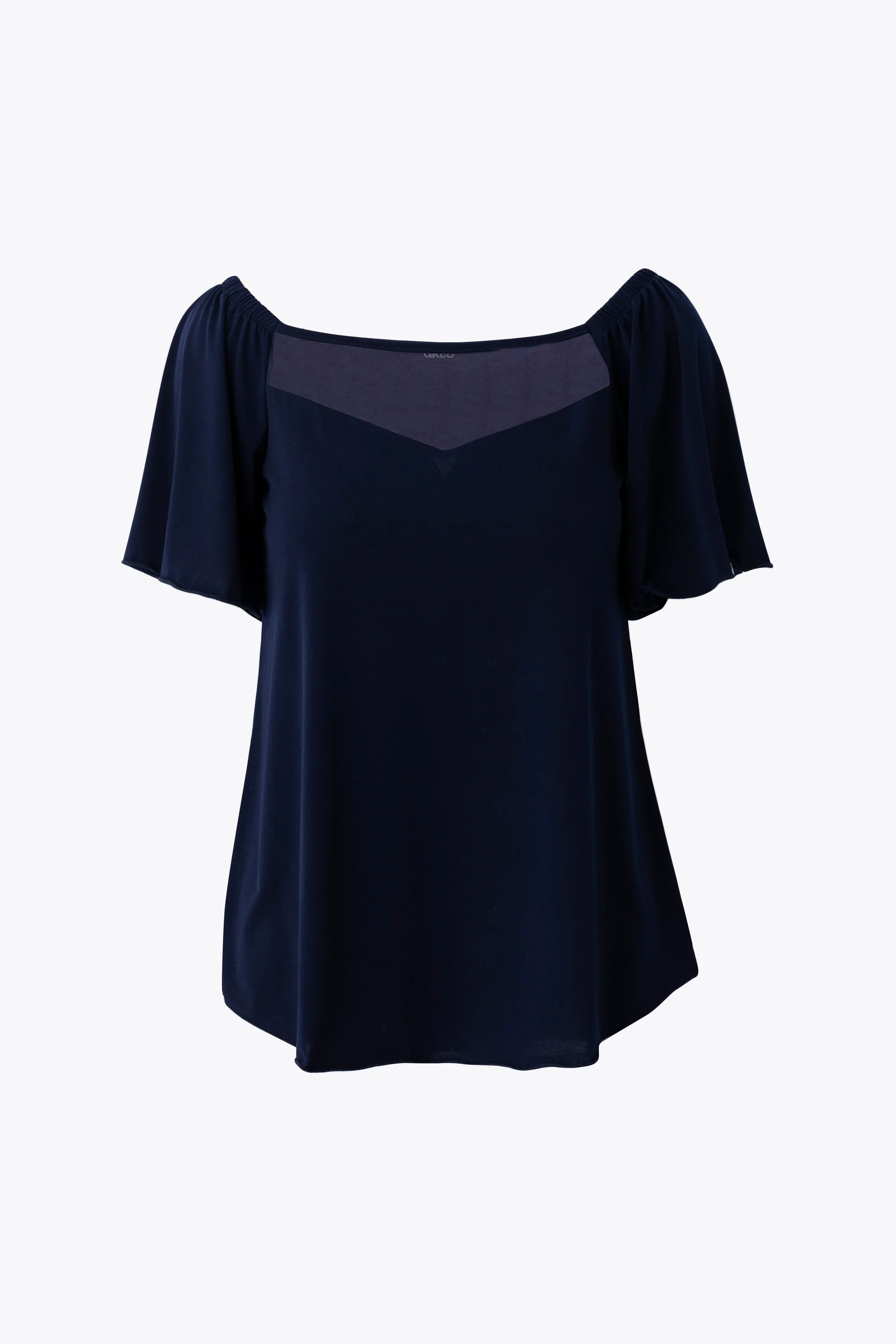 Blusa in jersey elasticizzato con inserto in tulle - PE26 - Image 8