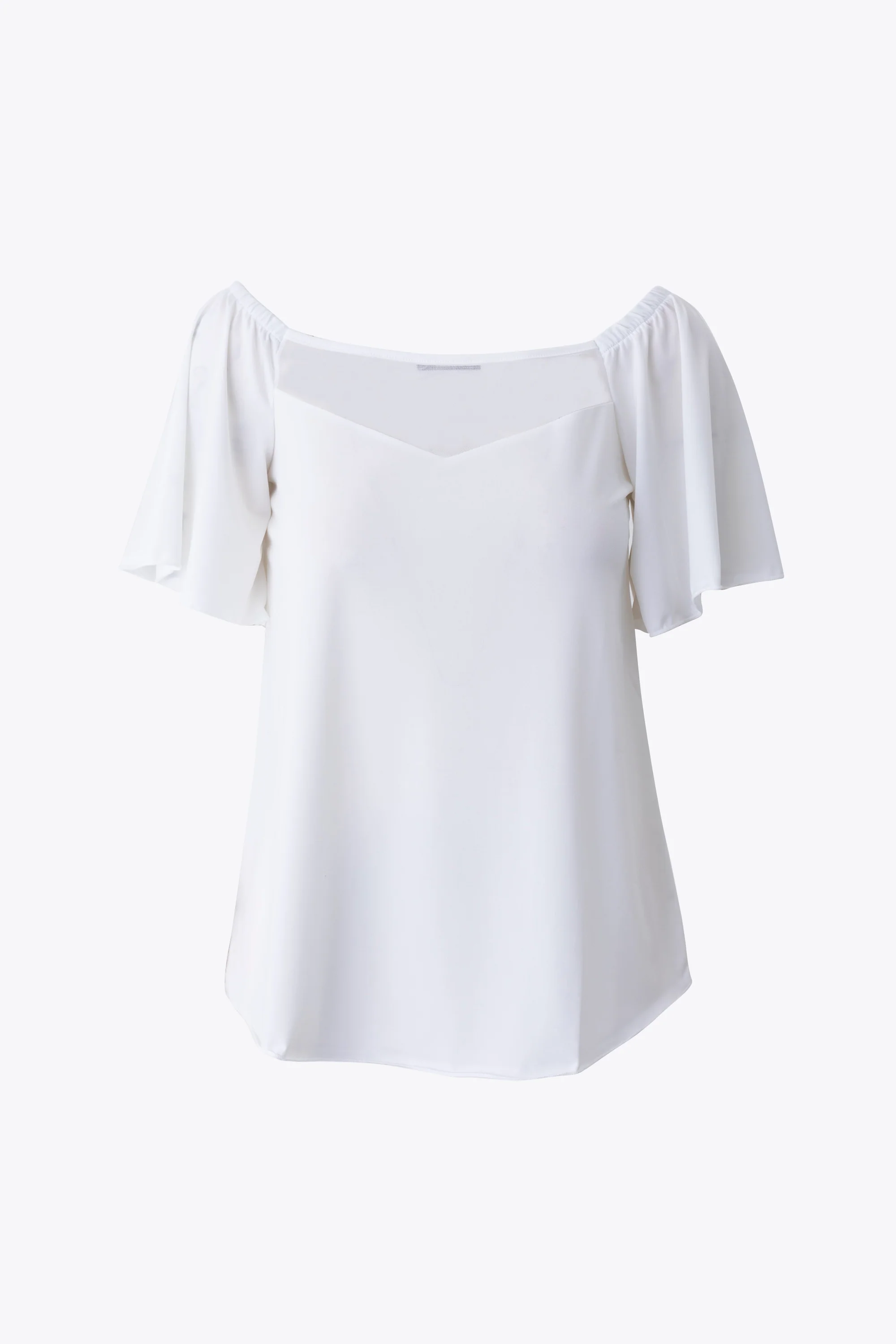Blusa in jersey elasticizzato con inserto in tulle - PE26 - Image 9