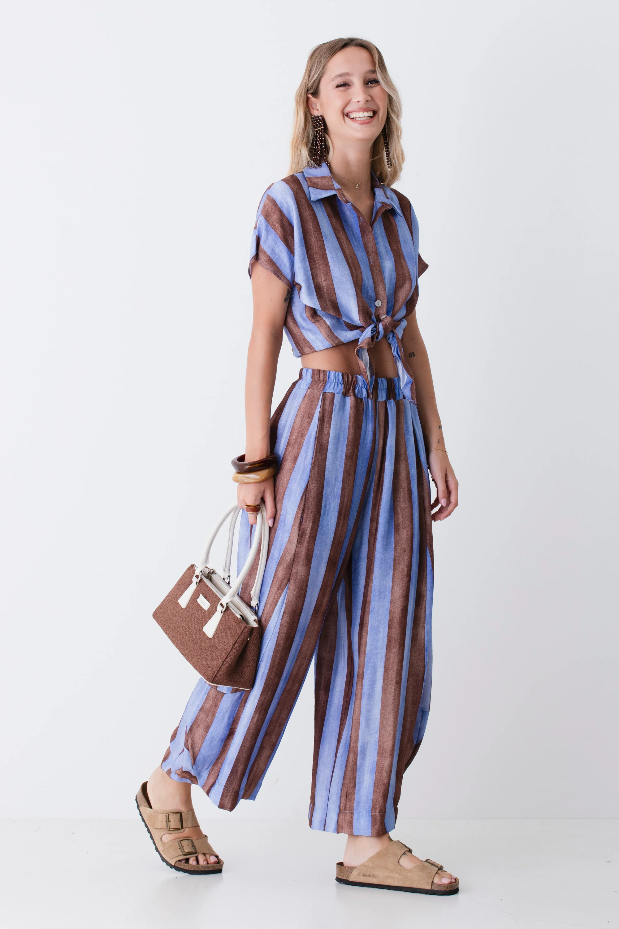 Camicia a righe in misto viscosa - PE26 - Image 2