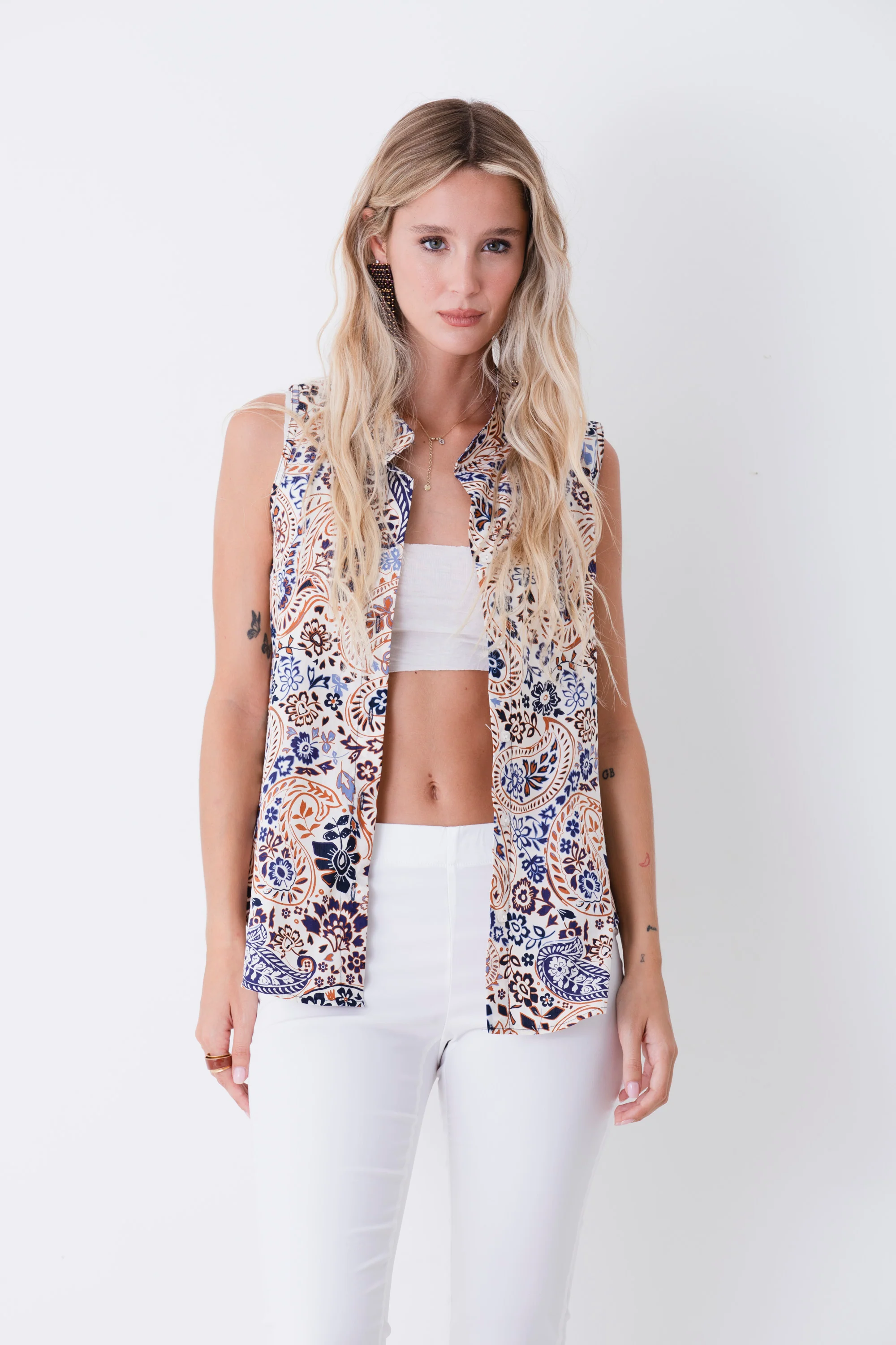 Camicia fantasia cachemire in cotone - PE26
