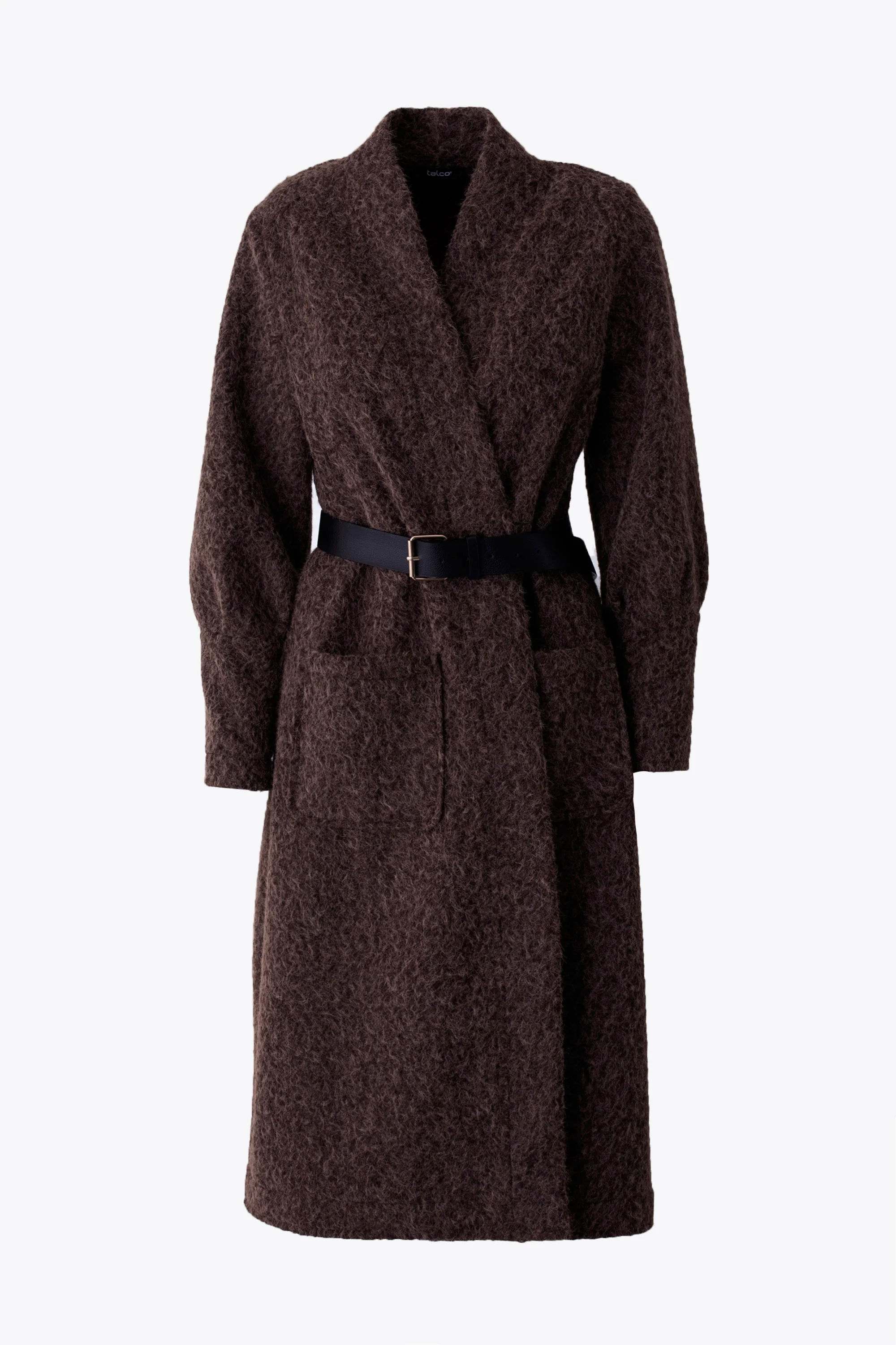 Cappotto lungo in tessuto effetto lana cotta - FW26 - Image 8