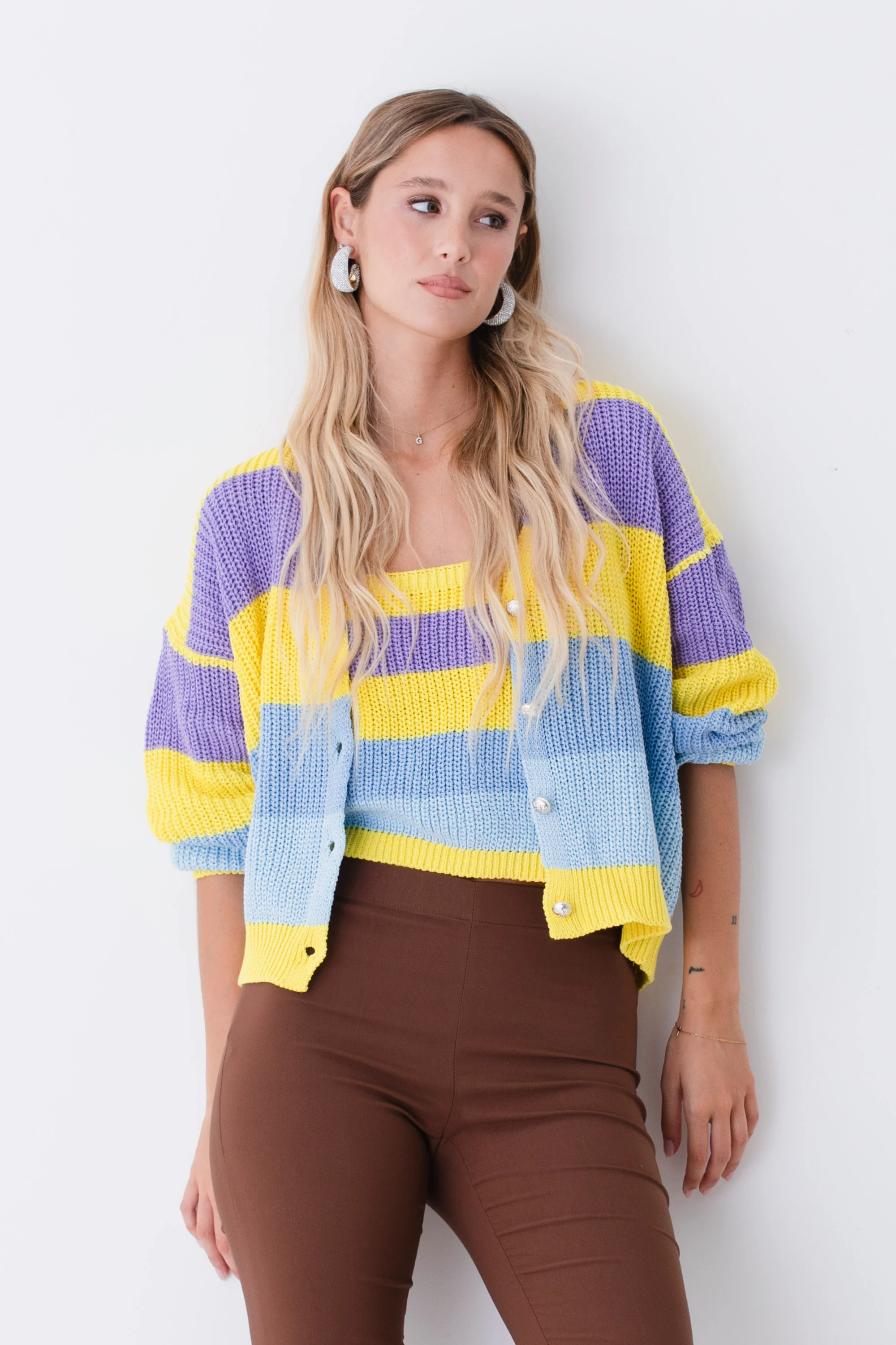 Cardigan in maglia a righe multicolor - PE26 - Image 2