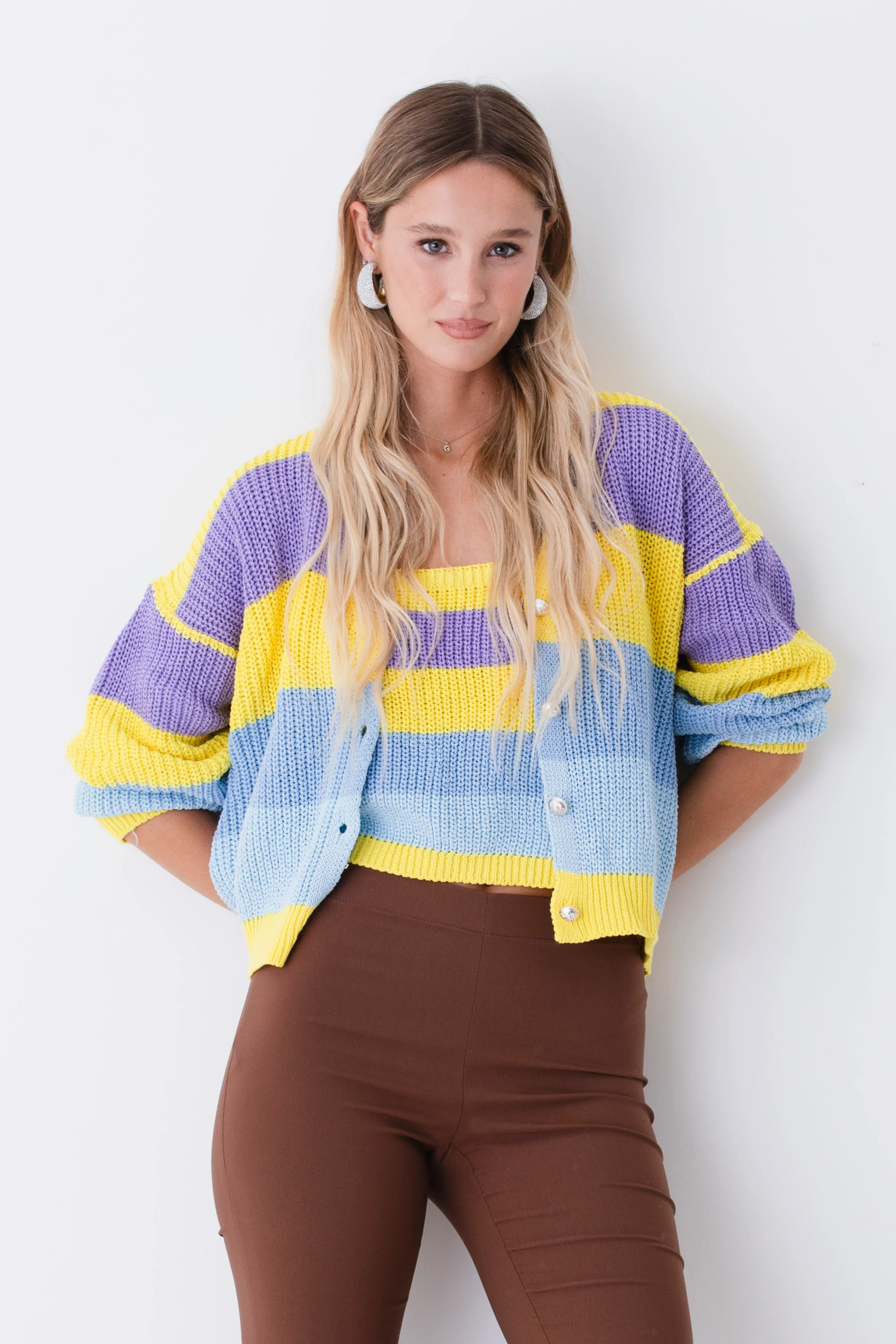 Cardigan in maglia a righe multicolor - PE26 - Image 3