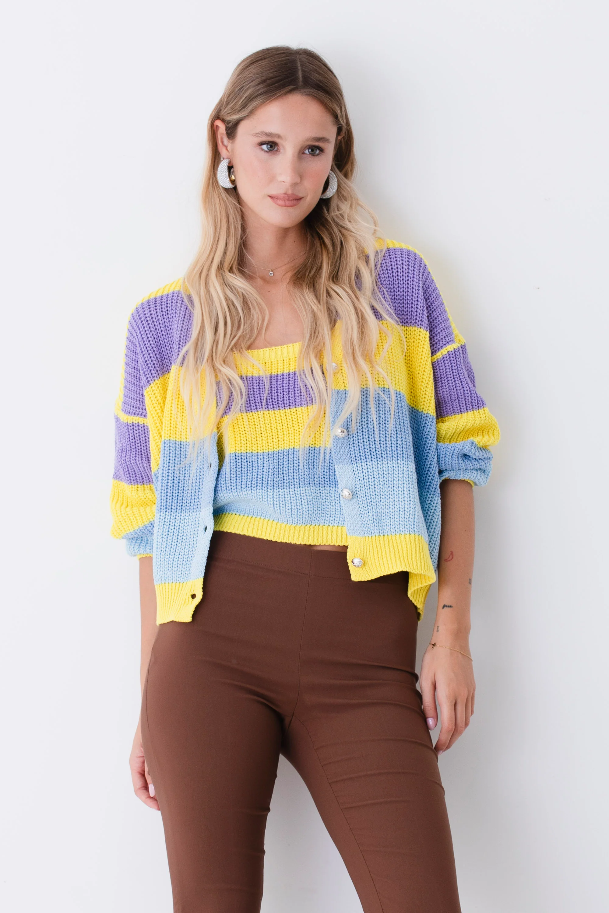 Cardigan in maglia a righe multicolor - PE26 - Image 4