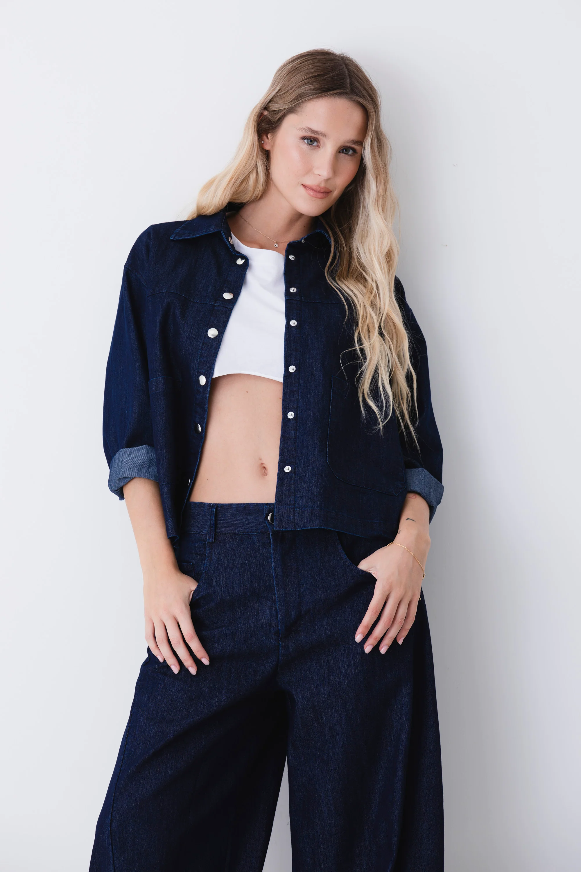 Giacca ad un petto in tessuto effetto jeans - PE26 - Image 3