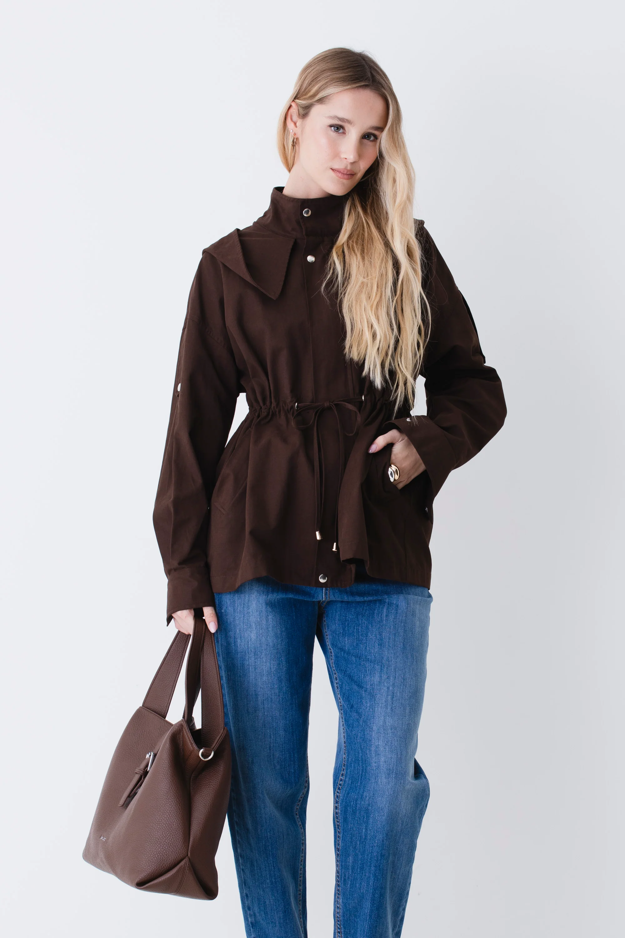 Giacca parka corta con coulisse in cotone - PE26 - Image 2