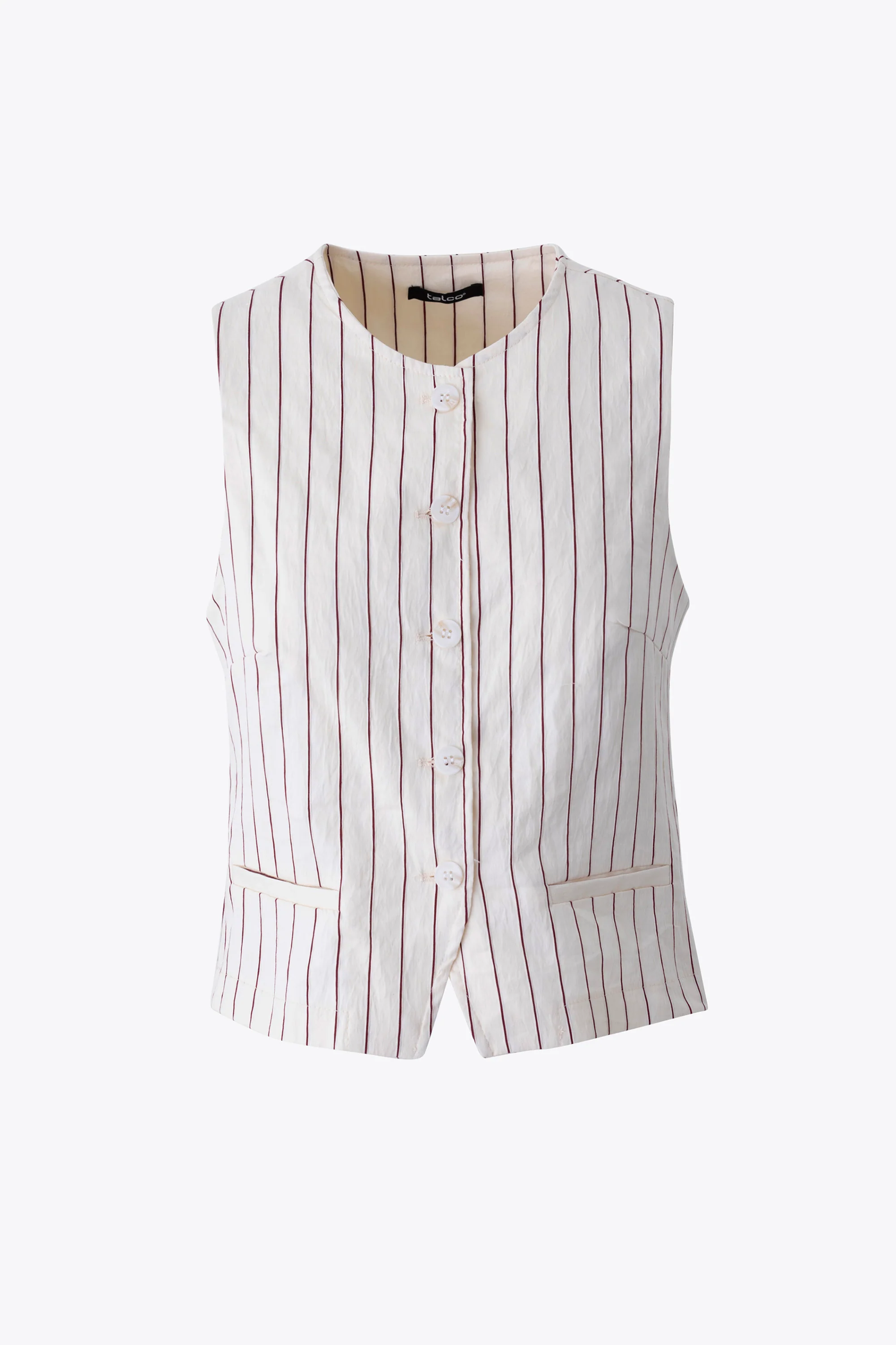 Gilet ad un petto in cotone gessato - PE26 - Image 7