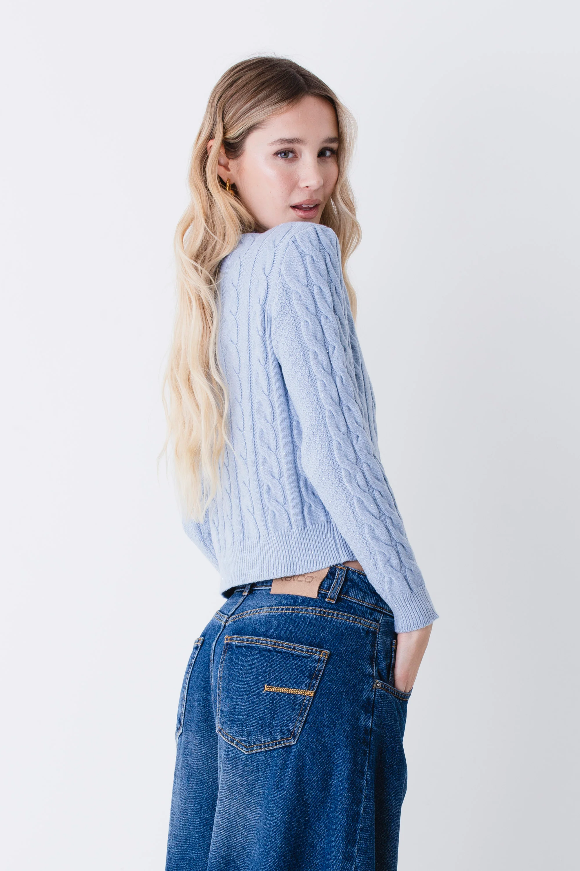 Maglia a trecce con mini paillettes - FW26 - Image 3