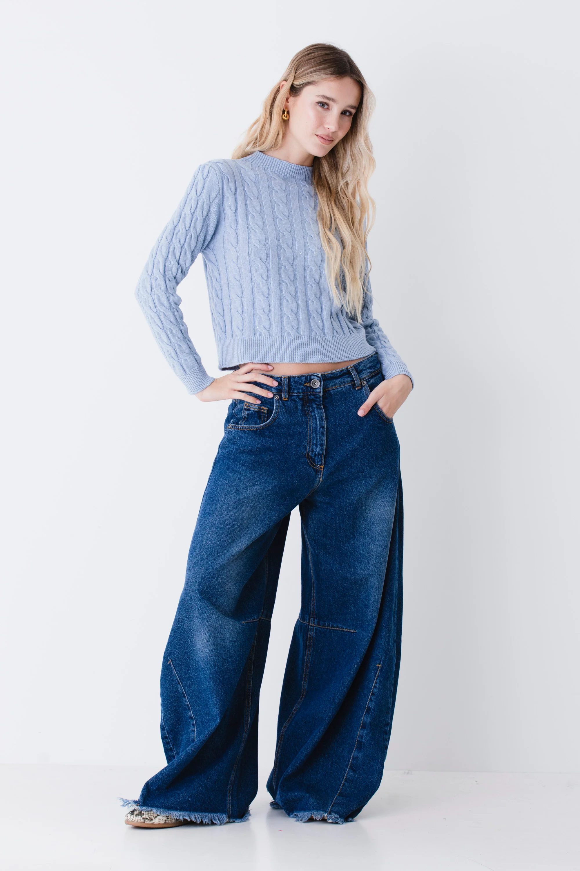 Maglia a trecce con mini paillettes - FW26 - Image 4