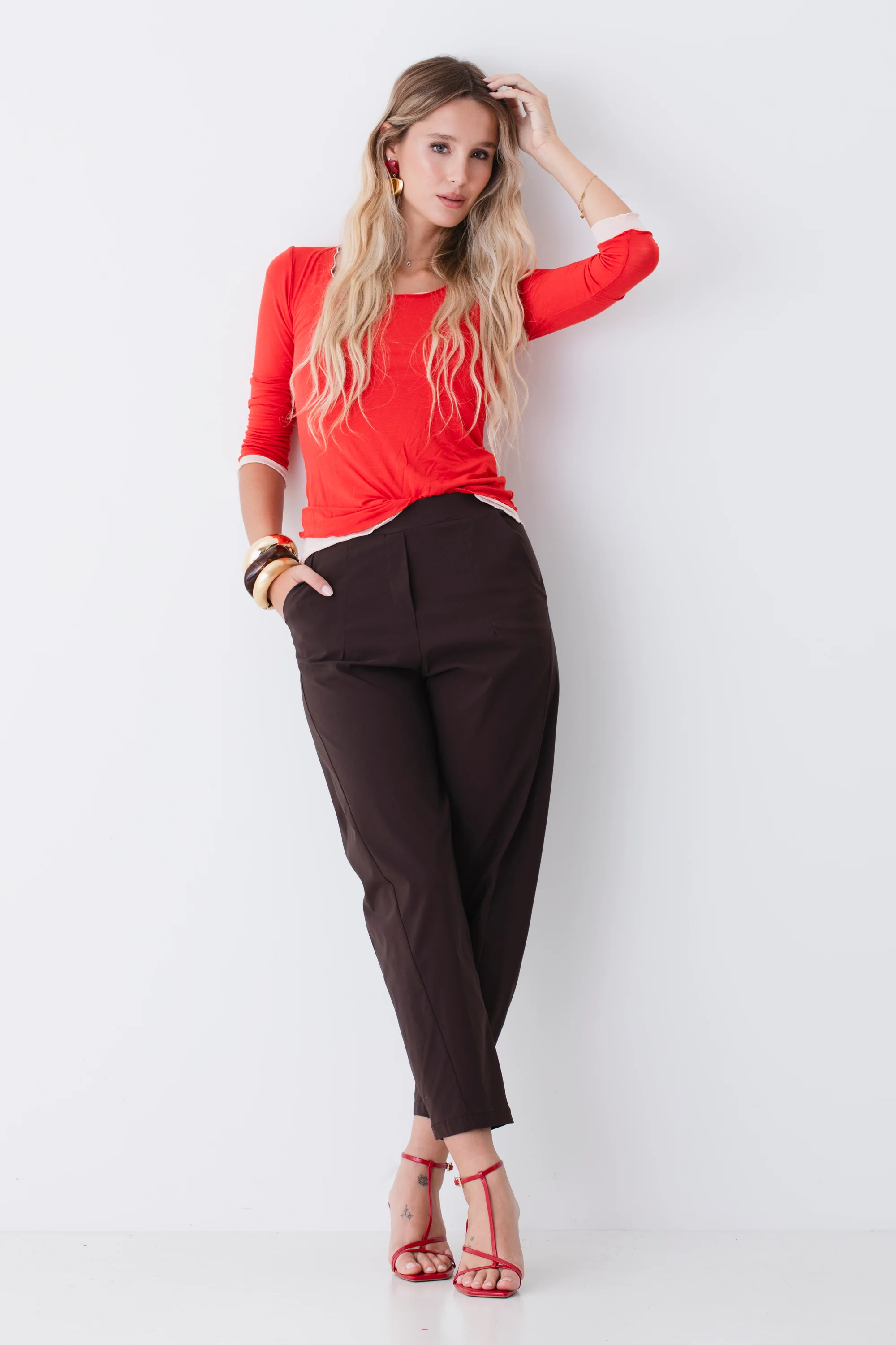 Pantalone barrel fit in misto viscosa - PE26 - Image 2