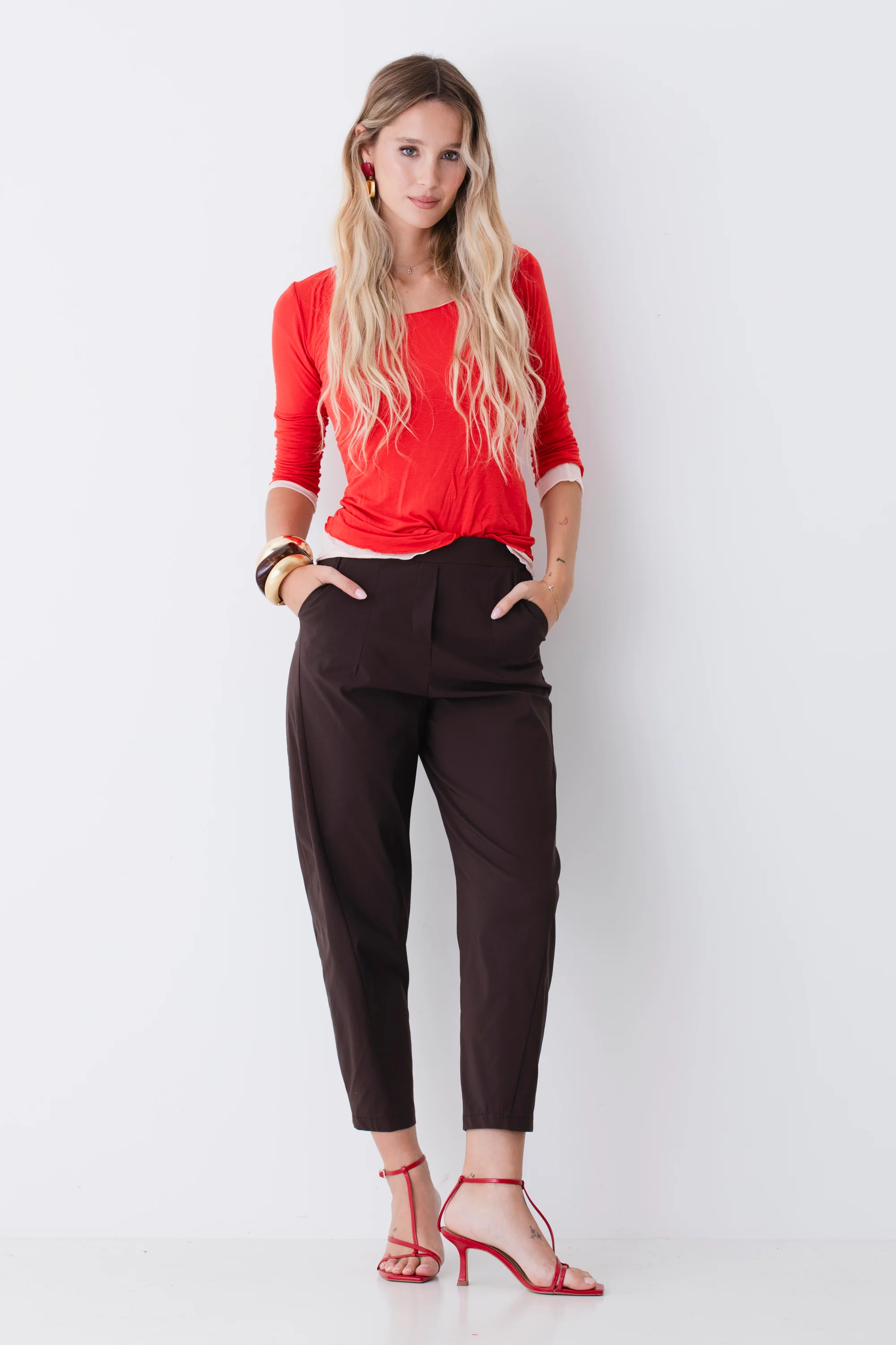 Pantalone barrel fit in misto viscosa - PE26 - Image 3