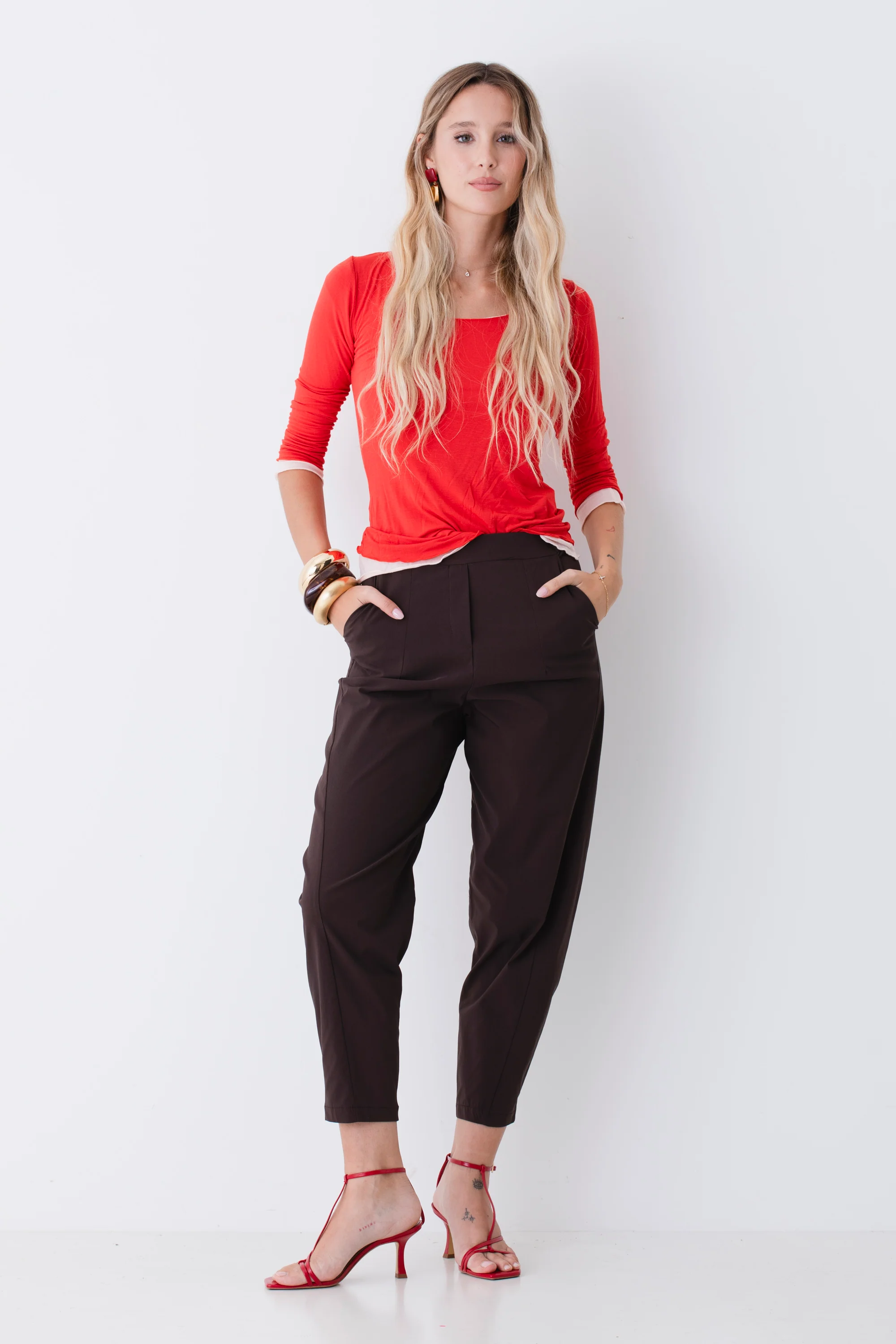 Pantalone barrel fit in misto viscosa - PE26 - Image 5