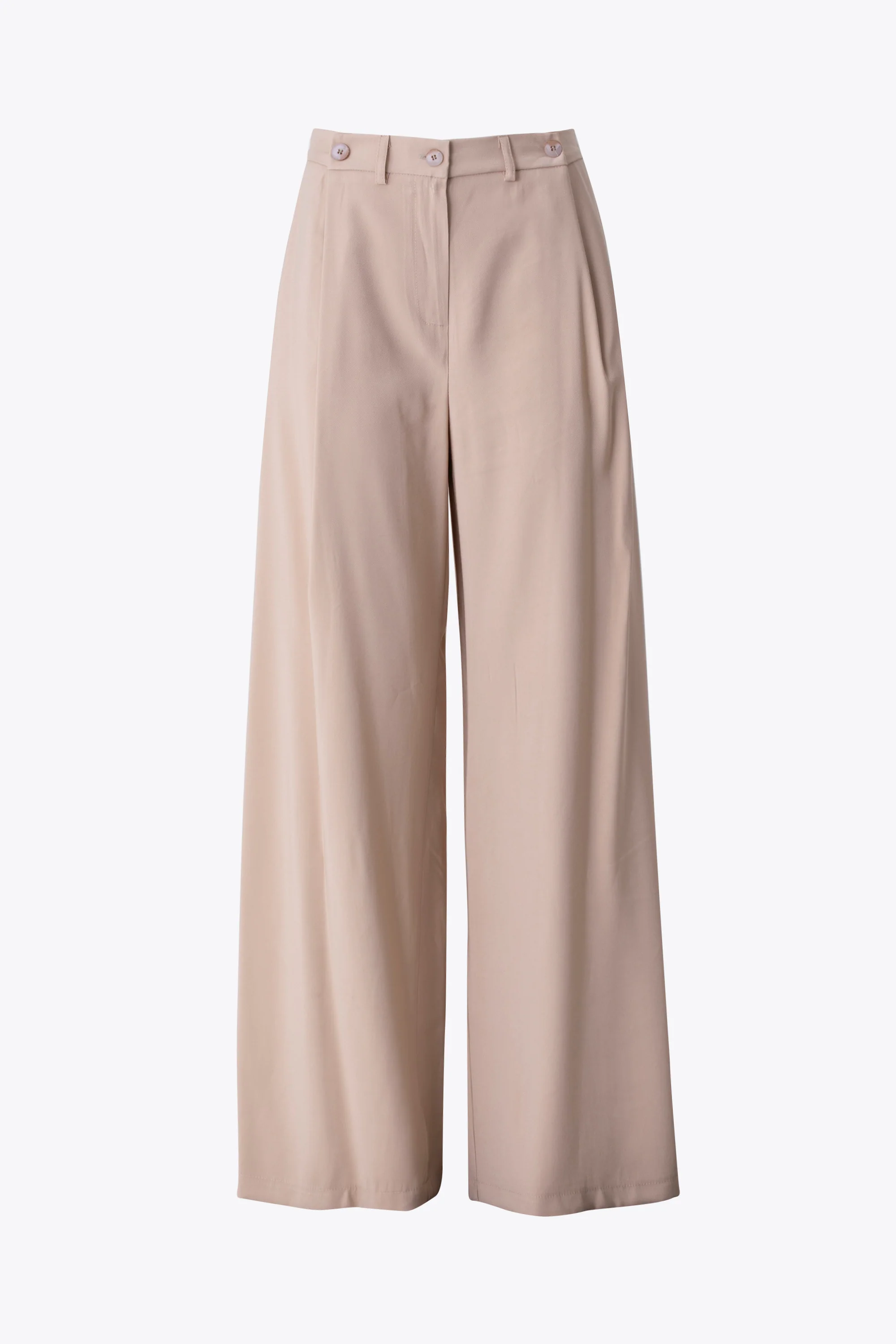 Pantalone palazzo in viscosa con cinta con bottoni applicati - PE26 - Image 6