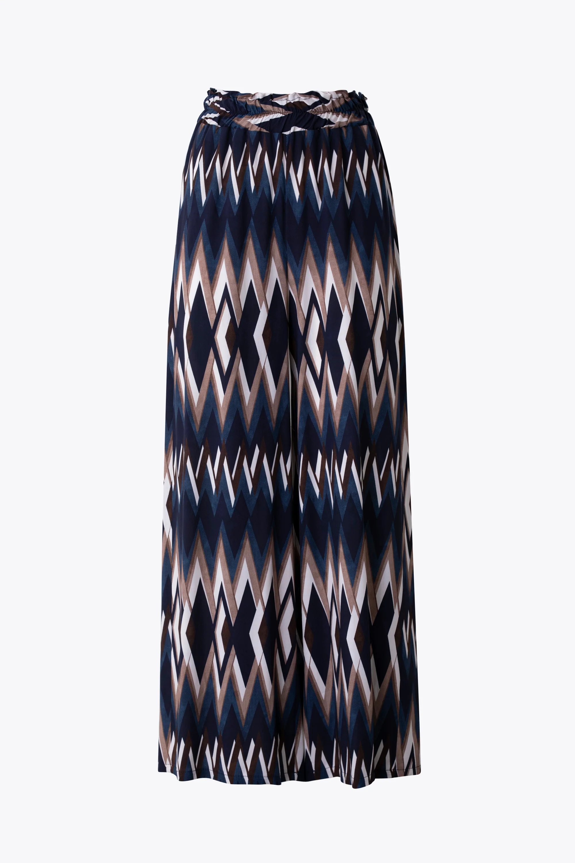 Pantalone palazzo in viscosa fantasia chevron - PE26 - Image 7
