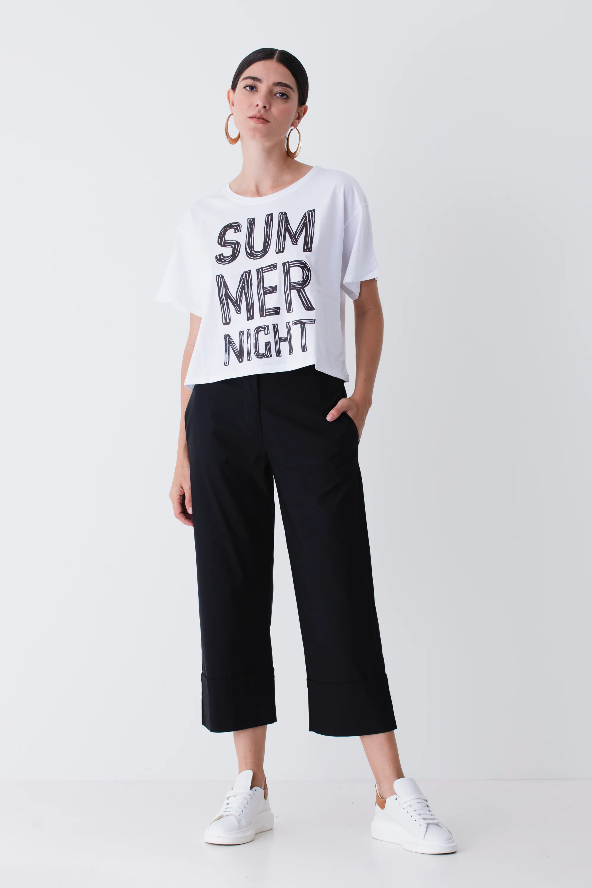 T-shirt boxy fit con scritta in rilievo - PE25 - Image 5