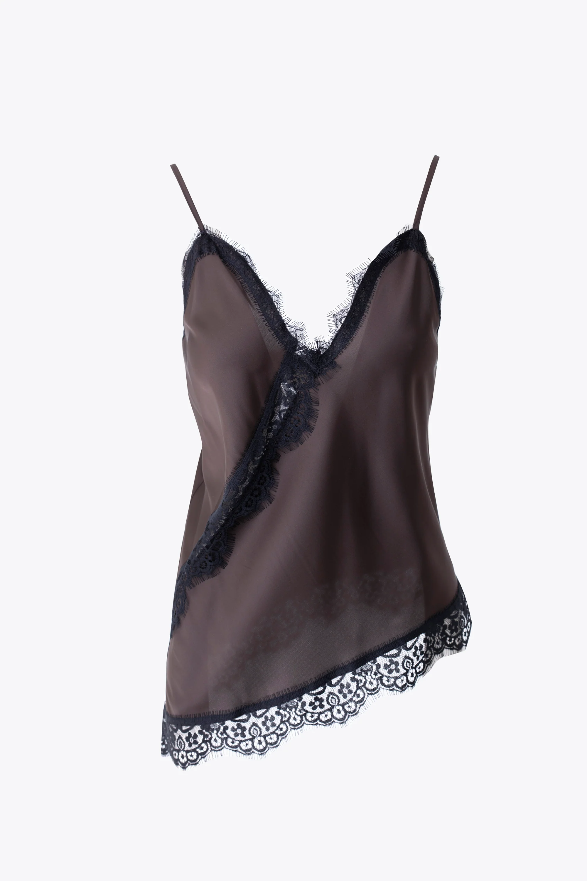Top asimmetrico in raso con pizzo - FW26 - Image 9